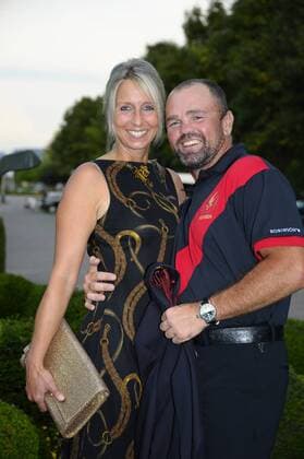 Sven Ottke mit Ehefrau Monic Frank 3. Aktion Kinderträume Verein der Deutschen Fleischwirtschaft e.V.) Golf-Charity Veranstaltung Golf Cup Golfanlage St. Leon-Rot St. Leon-Rot Golf, golfen 06.09.2013