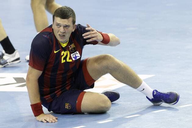 FC Barcelona s Siarhei Rutenka during Supercopa ASOBAL 2013.September 06 ,2013.  (2013090616552)