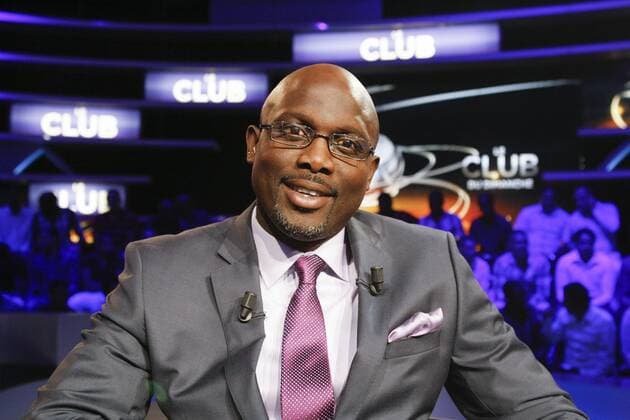 George Weah FOOTBALL : Emission Le Club du dimanche - Bein - 08 09 2013 GwendolineLeGoff Panoramic 