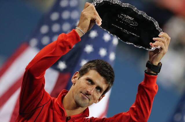 TENNIS - ATP, US Open 2013 NEW YORK CITY,NEW YORK,USA,09.SEP.13 - TENNIS - ATP Tennis Herren World Tour, US Open 2013, Grand Slam, Flushing Meadows, Finale, Siegerehrung. Bild zeigt Novak Djokovic (SRB). Keywords: Trophaee. 