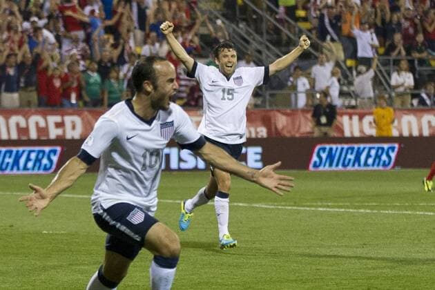 Sept. 10, 2013 - Columbus, Ohio, U.S - September 10, 2013: US Men s National Team forward Landon Donovan (10) celebrates after scoring the second goal of the game during the U.S. Men s National Team vs. Mexico National Team- World Cup Qualifier match at Columbus Crew Stadium - Columbus, OH. The United States Men s National Team defeated The Mexico National Team 2-0 and clinched a spot for the World Cup in Brazil. SOCCER 2013: US Men s National Team vs Mexico National Team SEP 10 - ZUMAc04