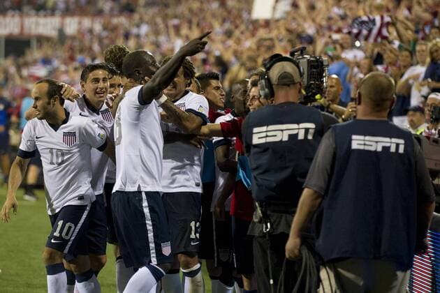 Sept. 10, 2013 - Columbus, Ohio, U.S - September 10, 2013: US Men s National Team forward Eddie Johnson (18) gestures to the crowd after scoring the first goal during the U.S. Men s National Team vs. Mexico National Team- World Cup Qualifier match at Columbus Crew Stadium - Columbus, OH. The United States Men s National Team defeated The Mexico National Team 2-0 and clinched a spot for the World Cup in Brazil. SOCCER 2013: US Men s National Team vs Mexico National Team SEP 10 - ZUMAc04