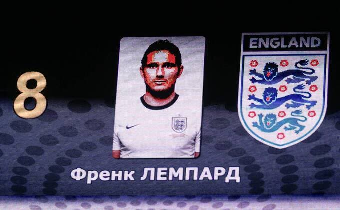 England s Frank Lampard as shown on the Ukrainian big screen Ukraine v England - 2014 World Cup Qualifier - Olympic Stadium - Kiev - Ukraine -10 09 2013 - xDavidxKleinxSportimagex EDITORIAL USE ONLY. No use with unauthorised audio, video, data, fixture lists, club league logos or live services. Online in-match use limited to 120 images, no video emulation. No use in betting, games or single club league player publications.