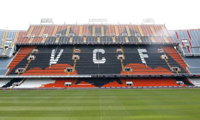 Fußball, Stadiongeschichte FC Valencia Stands of Mestalla, Valencia CF stadium. xJOSExANTONIOxSANZx 