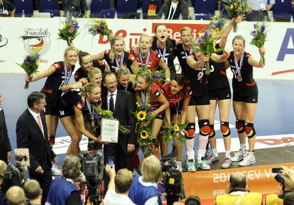 14.09.2013, Max Schmeling Halle, Berlin, GER, Berlin, CEV Volleyball European Championship Women-Final, Germany vs. Russia, im Bild Deutsches Team