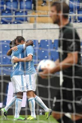 Senad Lulic Lazio. Goal celebration Roma 15-09-2013 Stadio Olimpico Football Calcio 2013 2014 Serie A Lazio Rom vs AC Chievo Verona AntoniettaxBaldassarre