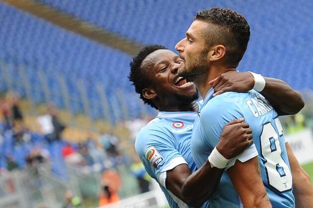 Antonio Candreva Lazio. Goal celebration Roma 15-09-2013 Stadio Olimpico Football Calcio 2013 2014 Serie A Lazio Rom vs AC Chievo Verona AntoniettaxBaldassarre