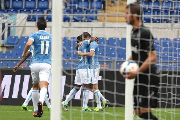 Senad Lulic Lazio. Goal celebration Roma 15-09-2013 Stadio Olimpico Football Calcio 2013 2014 Serie A Lazio Rom vs AC Chievo Verona AntoniettaxBaldassarre