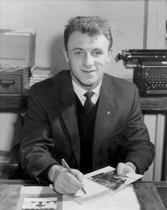 Tommy Docherty, manager of Chelsea Football Club at his desk at Stamford Bridge. January 1962.  UnitedArchives00433862