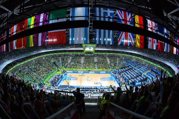 16.09.2013, SRC Stozice, Ljublijana, SLO, Eurobasket EM 2013, Finnland vs Slowenien, im Bild View on the arena during the Eurobasket EM 2013 match between Finland and Slovenia at the SRC Stozice in Ljubljana, Slowenia on 2013 09 16. EP_SPIDA E