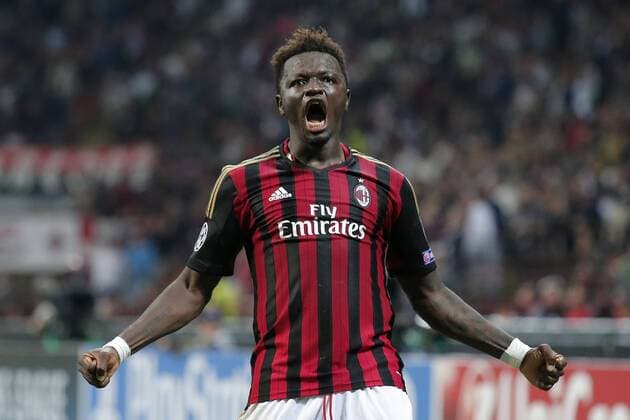 Sulley Muntari AC Milan, Goal Celebration, - Mailand, Fussball - UEFA Champions League - AC Mailand vs. Celtic Glasgow - MarcoxBertorello