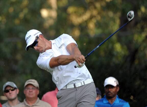 Henrik Stenson drives No. 16 during the first round of the PGA Golf Herren Tour Championship on September 19, 2013 at East Lake Golf Club in Atlanta. Stenson posted a 6-under-par round to take the lead.  AJP2013091921