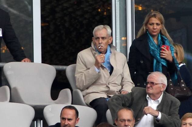 21.09.2013, Fussball 2.Bundesliga 2013 2014, TSV 1860 Muenchen - Erzgebirge Aue, In der Allianz-Arena Muenchen. Dieter Schneider (1860) auf der TRibüne.