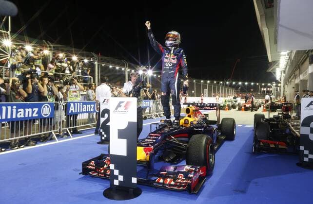 Formel 1, Sebastian Vettel - alle 50 Siege Motorsports: FIA Formula One World Championship 2013, Grand Prix of Singapore, 1 Sebastian Vettel (GER, Infiniti Red Bull Racing), xHOCHxZWEIx