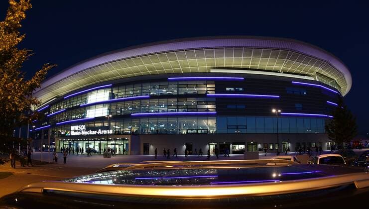 Sinsheim , Fußball DFB Pokal 2. Runde , TSG 1899 Hoffenheim Rhein Neckar Arena , Übersicht Aussenansicht