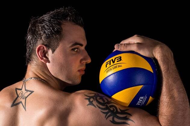 Fotoshooting Georg Grozer Volleyball Nationalmannschaft Deutschland Local Caption