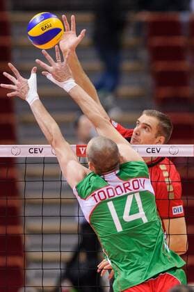 2013 CEV VELUX Volleyball European Championship , Germany - Bulgaria Pictured: Teodor Todorov , Tim Broshog Fot. MariuszxPalczynski MPAimages.com EDYTOR.net NEWSPIX.PL --- Newspix.pl  130925PAL068