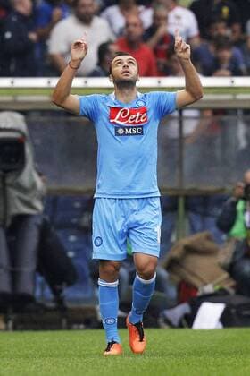 Esultanza dopo il goal Goran Pandev Napoli, Goal Celebration, Genova 28-09-2013 Stadio Ferraris Football Calcio 2013 2014 Serie A Genoa - Napoli Foto Marco Bertorello Insidefoto MarcoxBertorello