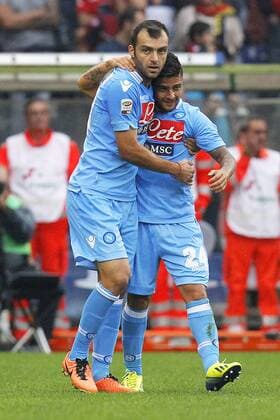 Esultanza dopo il goal Goran Pandev Napoli, Goal Celebration, Genova 28-09-2013 Stadio Ferraris Football Calcio 2013 2014 Serie A Genoa - Napoli Foto Marco Bertorello Insidefoto MarcoxBertorello
