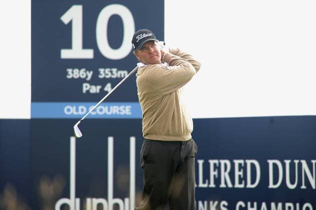 29.09.2013. St Andrews Scotland. The 4th and final Round of the Dunhill Golf Championship, from Old Course St Andrews Thomas Levet on the 10th tee xLorrainexHillx  ActionPlus20517209