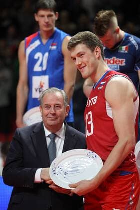 European Championship, medal ceremony, Dmitriy Muserskiy (RUS), MVP 