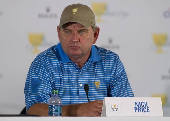 02 October 2013: International Team Captain Nick Price during the pairings for Thursday s matches press conference at Muirfield Village GC in Dublin, Ohio GOLF: OCT 02 PGA Golf Herren - The Presidents Cup - Practice Round Icon20532354 EDITORIAL USE ONLY