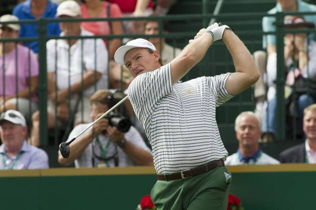 03 October 2013: Ernie Els of the International Team during the day one of The Presidents Cup at Muirfield Village GC in Dublin, Ohio GOLF: OCT 03 PGA Golf Herren - The Presidents Cup - Day One Icon131003035 EDITORIAL USE ONLY