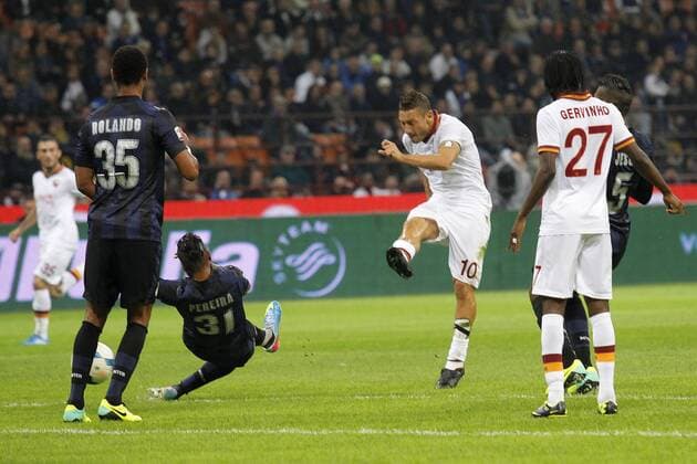 Gol Francesco Totti Roma 0-1 Goal celebration Milano 05-10-2013 Stadio Giuseppe Meazza Football Calcio 2013 2014 Serie A Inter Mailand vs AS Rom MarcoxBertorello