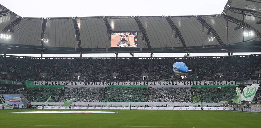 Wolfsburger Choreographie in der Fankurve VfL Wolfsburg VW Arena