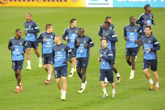French players FOOTBALL : practice session - France - 10 10 2013 JBAutissier Panoramic 
