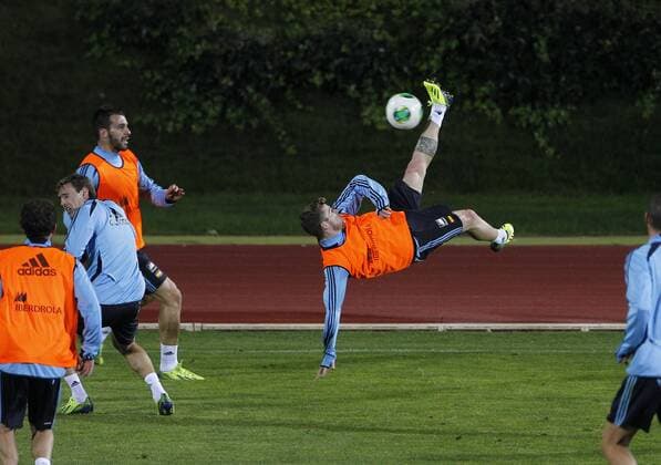 Spain s national team training session. In this picture, Sergio Ramos. xFOTOxCHEMAxREYx 