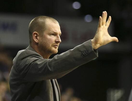 Coach Henrik Rödl Trier Basketball 1. Bundesliga am 12.10.2013 EWE Baskets Oldenburg - TBB Trier 81 - 75