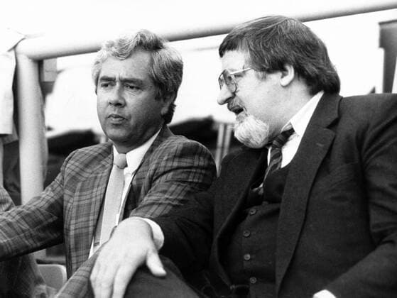 Interimspräsident Prof. Fritz Scherer (li.) und Vorgänger Willi O. Hoffmann (beide FC Bayern München)