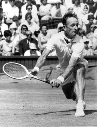 Rod the Rocket Laver beat Mark Cox on the centre court at Wimbledon. 1st July 1968 kbdig 1999 hoch racket tennis 