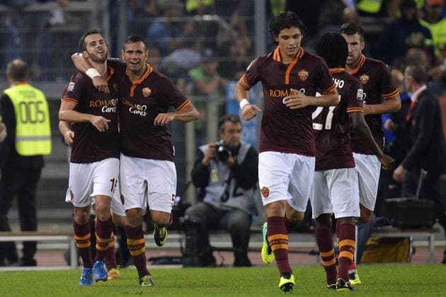 Miralem Pjanic Roma (L) 1-0 Goal celebration AS Rom - SSC Neapel andreaxstaccioli