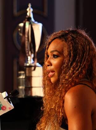 Serena Williams of USA fields questions from the media at the WTA Tennis Damen All Access Hour before the start of the WTA Tennis Damen Istanbul Championships at the Renaissance Polat Hotel on October 21, 2013 in Istanbul, Turkey. 
