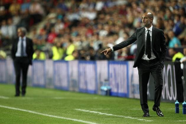 Freitag 30.08.2013, UEFA SuperCup, Super Cup, Saison 2013 2013 in Prag CZE, Fussball, International FC Bayern München - Chelsea FC Trainer Josep Guardiola, Bayern, Trainer Jose Mourinho, Chelsea DeFodi010310009250