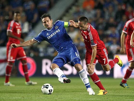Freitag 30.08.2013, UEFA SuperCup, Super Cup, Saison 2013 2013 in Prag CZE, Fussball, International FC Bayern München - Chelsea FC Franck Ribery, Bayern, Frank Lampard, Chelsea DeFodi010310009250
