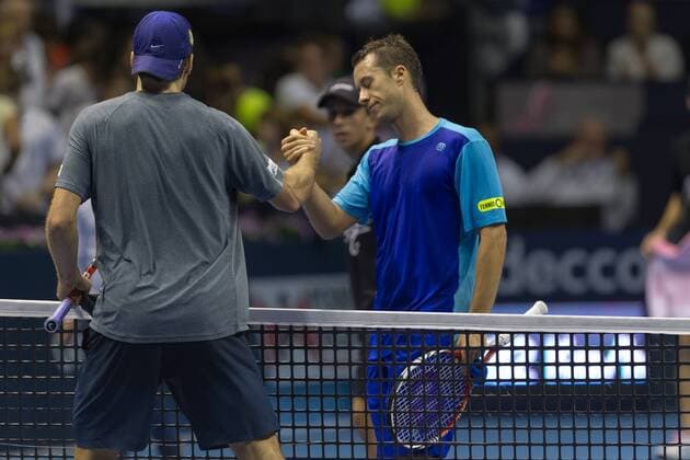 VALENCIA, SPAIN - OCTOBER 23: Valencia Open 500 Philipp Kohlschreiber y Tommy Haas. October 23, 2013 in Valencia, Spain. (Photo: JoseMiguelFernandezdeVelasco Cordon Press) 
