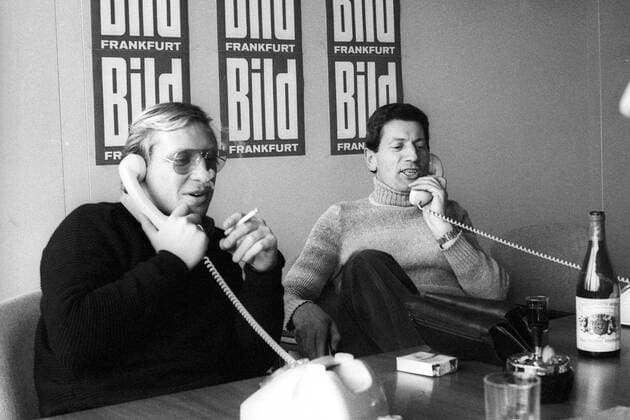 Fußball, Trainerhistorie, Kickers Offenbach Trainer Horst Heese (Kickers Offenbach, li.) am BILD Telefon