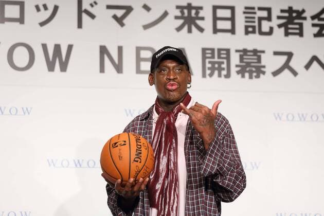 Dennis Rodman, OCTOBER 25, 2013 - Basketball : Dennis Rodman attends press conference the NBA Basketball Herren USA Season Opener Special on WOWOW TV program in Tokyo, Japan. Noxthirdxpartyxsales  (peda000956)