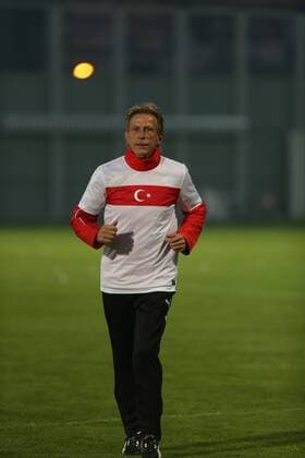 Bursaspor coach Christoph Daum and Bursaspor players 90th anniversary celebrates Republic Day of Turkey in Bursa. 29.10.2013 