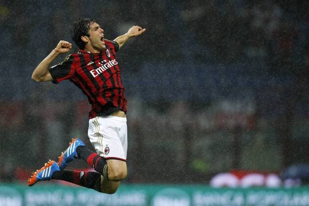dopo il gol di Ricardo Kaka Milan, Goal Celebration, Milano Serie A AC Milan - Lazio Rom MarcoxBertorello