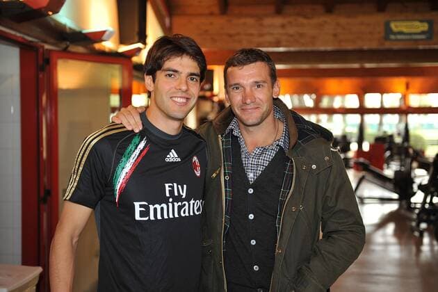 ANDRIY SHEVCHENKO besucht den AC Mailand, KAKA