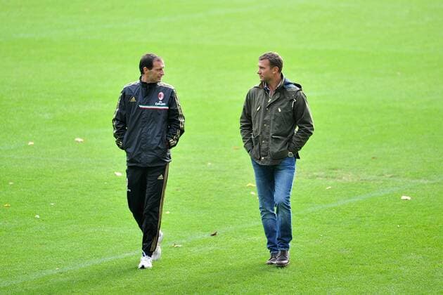 ANDRIY SHEVCHENKO besucht den AC Mailand , MASSIMILIANO ALLEGRI