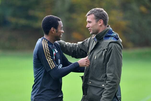 ANDRIY SHEVCHENKO besucht den AC Mailand , Robinho