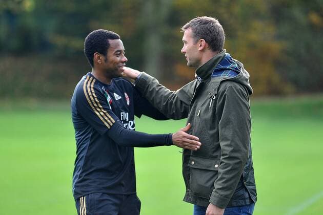 ANDRIY SHEVCHENKO besucht den AC Mailand , Robinho