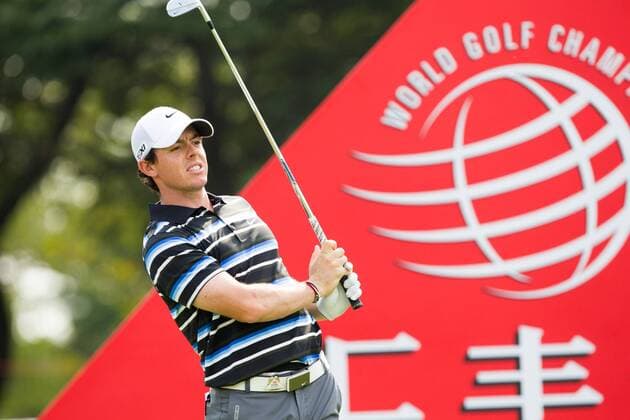 Golfer Rory McIlroy of Northern Ireland is pictured after playing a shot in the second round match of the HSBC Champions golf tournament at the Sheshan International Golf Club in Shanghai, China, 1 November 2013. Rory McIlroy tees off at second round of HSBC Champions golf tournament in Shanghai  20131101_24265