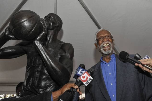 Nov. 1, 2013 - Boston, Massachusetts, U.S - Bill Russell at dedication of his statue at Boston s City Hall Plaza Bill Russell Statue Dedication  - ZUMASta