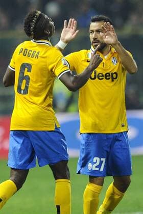 Mg Parma 02 11 2013 - campionato di calcio serie A FC Parma vs Juventus Turin:: Torjubel Paul Pogba-Fabio Quagliarella 